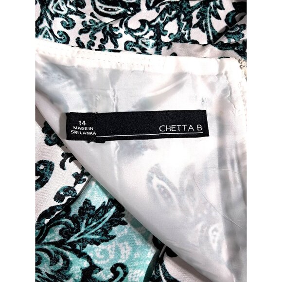 Chetta B Dress Womens Size 14 Ombre Aqua Floral Print Sleeveless NWT - Picture 11 of 14